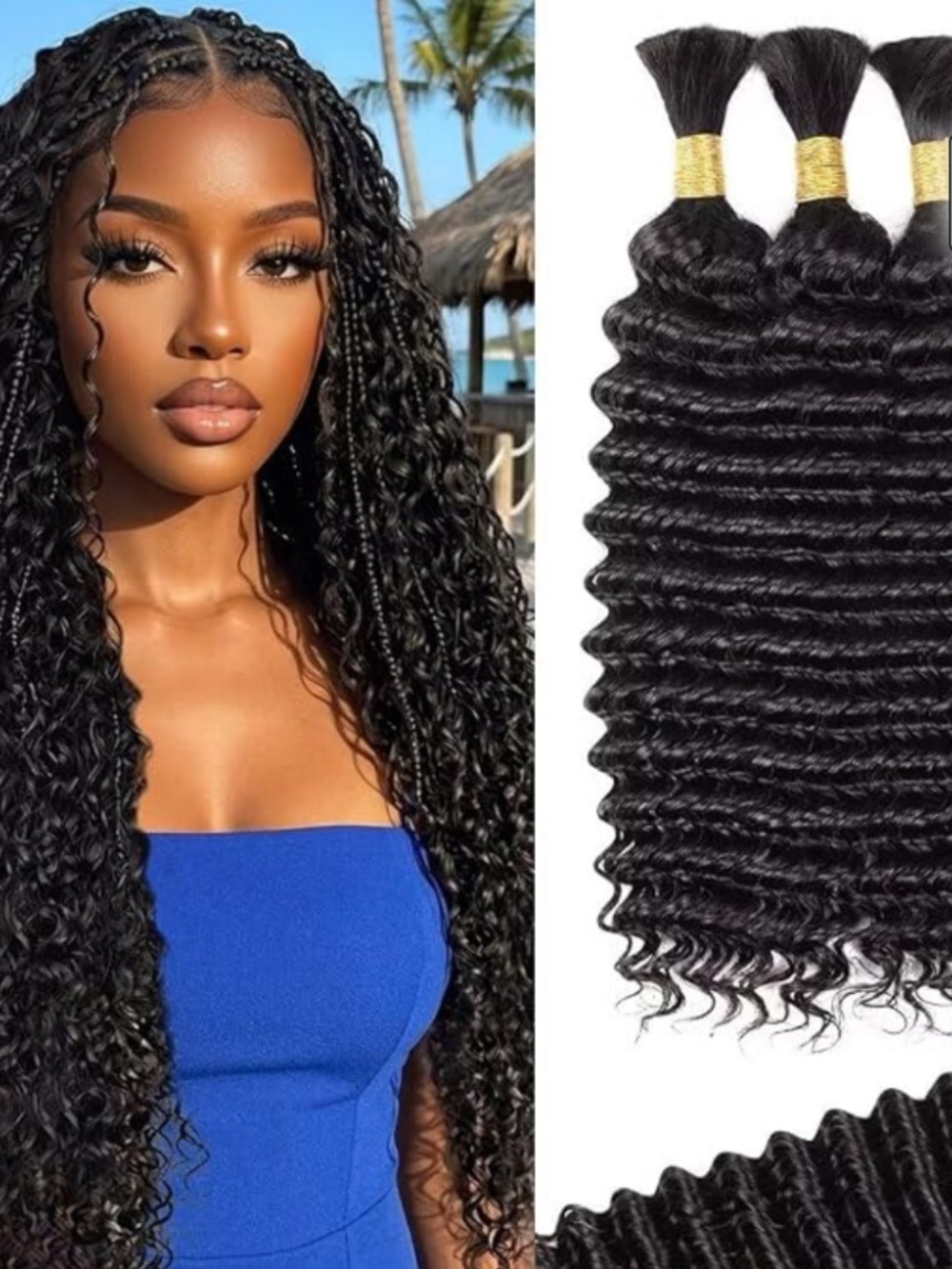 HUMAN HAIR 100g 14" Body wave braiding bundle